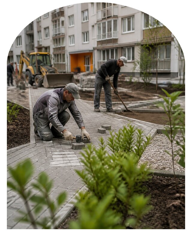 Благоустройство двора многоквартирного дома в Кумертау